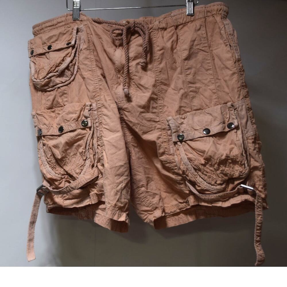 Free People Cargo Utility Shorts XL Dusty Rose Pink Drawstring Multi Pocket
